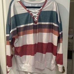 Women's Striped Tunic Top - Great for Leggings!  - XL